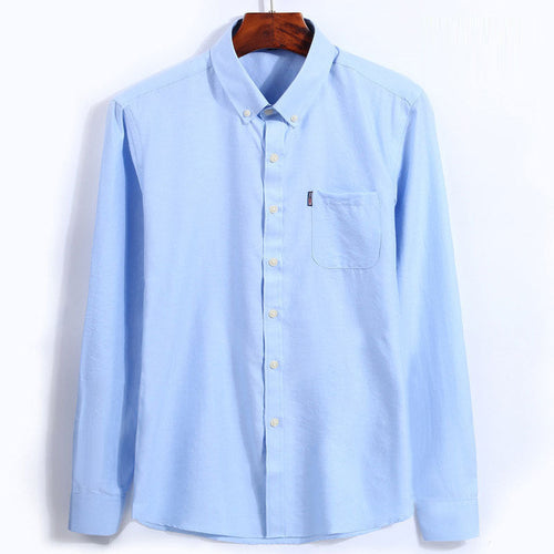 NAVY BLUE  New All Season Plus Size Oxford Shirt Men's long sleeve Shirt