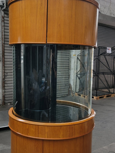 90g 3/4 Cylinder Glass Reef-Ready Aquarium in Golden Oak