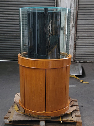 90g 3/4 Cylinder Glass Reef-Ready Aquarium in Golden Oak