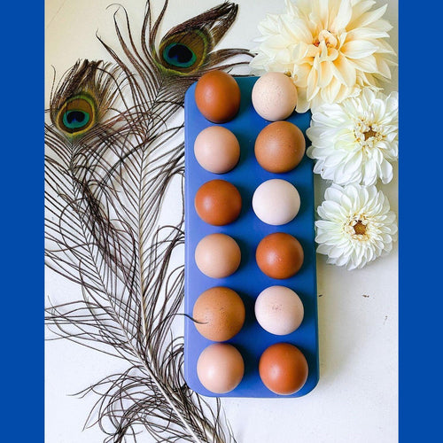 Henlay Decorative Egg Storage Tray: Wooden Egg Holder for Refrigerator, Kitchen Counter, Serving, or Display