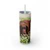 Skinny Tumbler with Straw – 20 oz Stainless Steel Cup