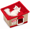 Plush House Dogs & Cats Bed with Removable Cushion
