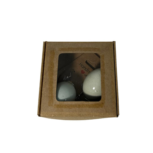 Quail Egg Earrings, Celadon