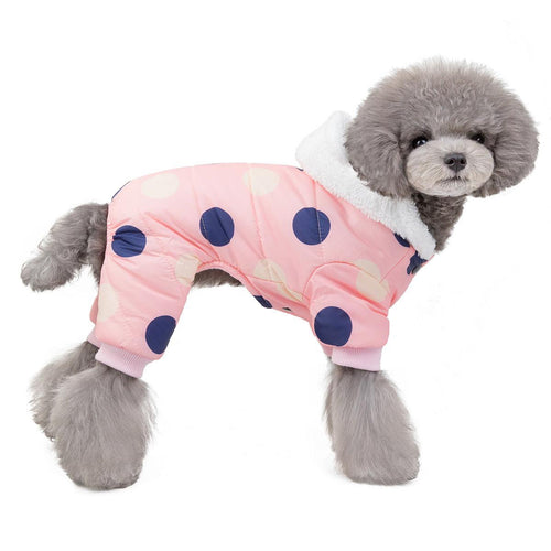 Polka Dot Four-leg Dog Warm Coat
