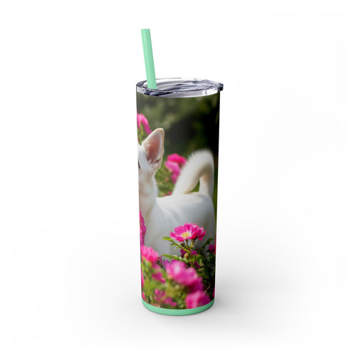 Skinny Tumbler with Straw – 20 oz Stainless Steel Cup