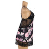 Plus Size Embroidery Patchwork Lace Sleeping Dress