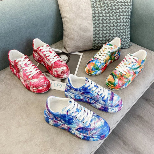 RED Graffiti Sneakers Plus Size Casual Sneakers