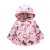 Girls' Hooded Fashion Printed Cotton-padded Jacket