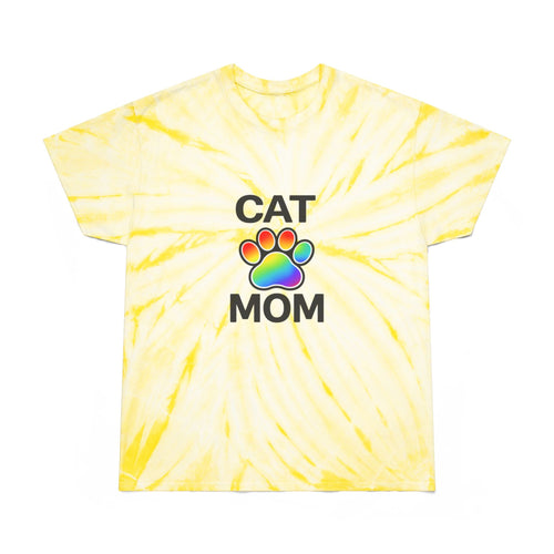 Pride Cat Mom Color Blast Tie-Dye Tee Sizes Small - 2XL (3 colors)