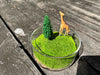 Handmade Terrarium Mini Giraffe Desktop Decoration Micro Landscape Lawn Handmade Preserved Moss Art Handcrafted Glass Container