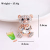 Little bear love crystal brooch female