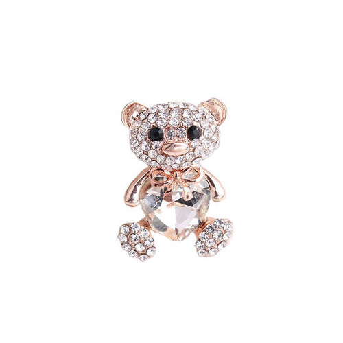 Little bear love crystal brooch female