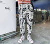 Tide brand hip hop newspaper pants men and women pants ins the same paragraph street loose beam pants national tide