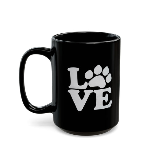 Love Paw Black Mug