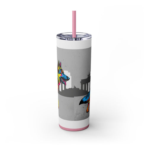 Skinny Tumbler with Straw – 20 oz Stainless Steel Cup