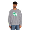 California Embroidered Crewneck Sweatshirt — Green Vintage 'CA' Paw Logo