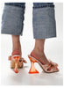 Plus Size High Shaped Heel Satin Sandals