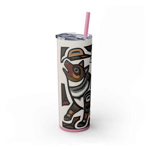 Skinny Tumbler with Straw – 20 oz Stainless Steel Cup