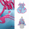 Blue Flamingo Ruffle Dog Dress