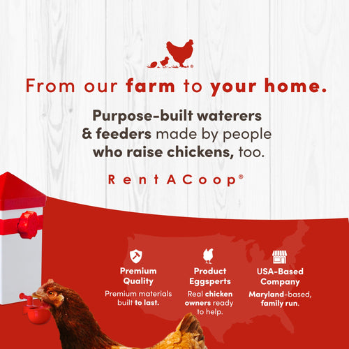 RentACoop 64oz(2L) Automatic Drinker with Auto-Fill Cup and Horizontal Nipple