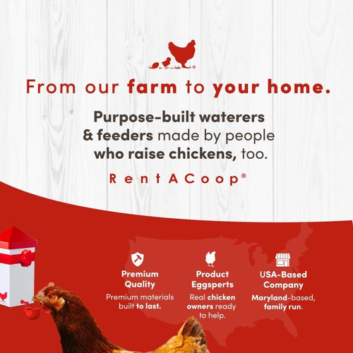 RentACoop 32oz(1L) Automatic Drinker with Auto-Fill Cup and Horizontal Nipple