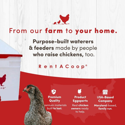 RentACoop 2 Gallon Chicken Waterer with 4 Auto-Fill Water Cups and 4 Horizontal nipples