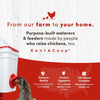 RentACoop 25lb BPA-Free Chicken Feeder with 4 Large Ports and Adjustable Stand - Center Placement