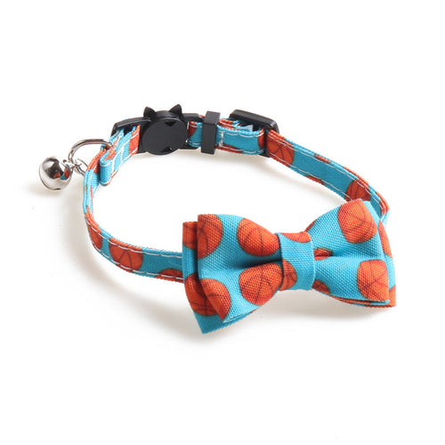 Sports Bow Tie Cat Collar with Bell