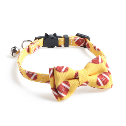 Sports Bow Tie Cat Collar with Bell