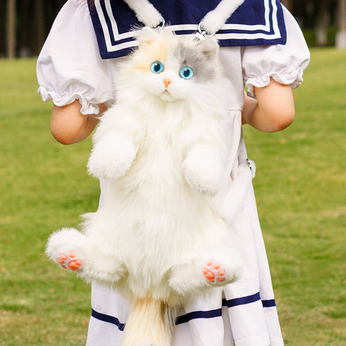 Mini Ragdoll Cat Backpack – Cute Handmade Bag for Girls