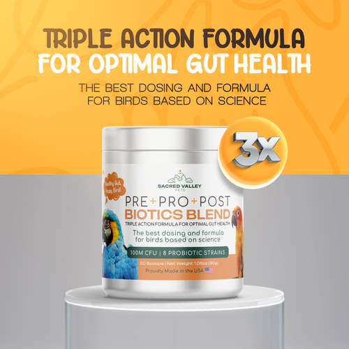 Organic Pre+Pro+Post Biotics Blend for Parrots - 1.06oz