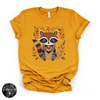 Fall Cartoon Raccoon Tee | Cute Autumn Trash Panda Graphic T-Shirt