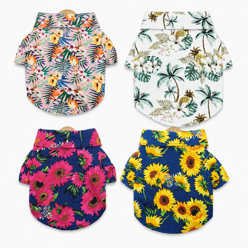Tropical Floral Beach Hawaii Dog Shirt