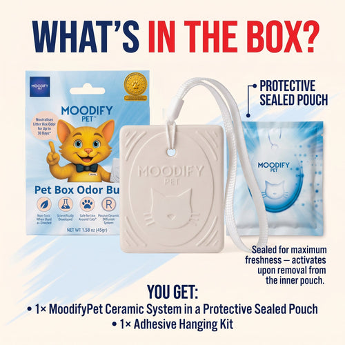 MoodifyPet Cat Litter Box Odor Neutralizer — 1 System for 30 Days