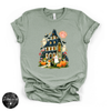 Fun Halloween Haunted House Tee | Vintage Spooky House Graphic T-Shirt