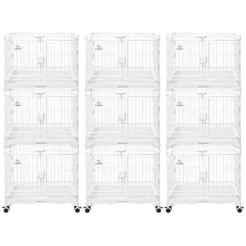 24-30 White Metal Wire Dog Crate DLS2402/DLS3002