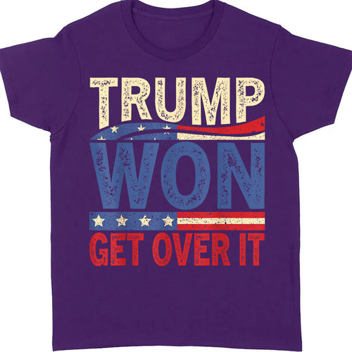 Trump Won Again Get Over It Shirt, Trump 2024 Shirt, Trump 47th President Shirt Dark T1718 - GOP