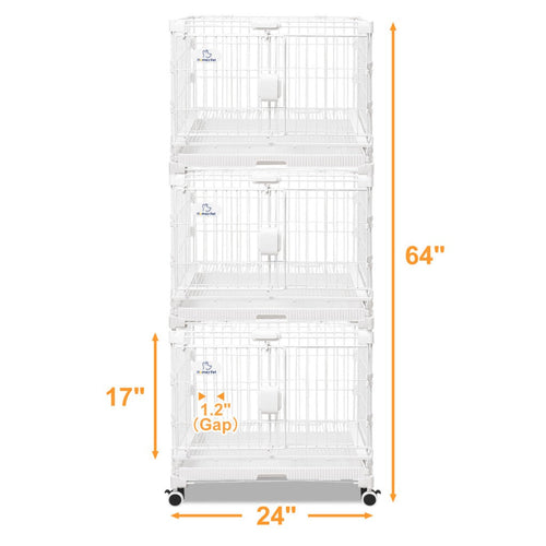 24-30 White Metal Wire Dog Crate DLS2402/DLS3002