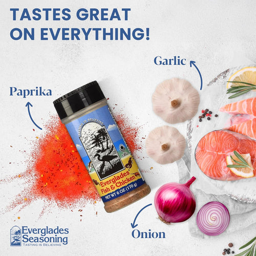 Everglades Fish & Chicken Seasoning 6 oz. Land & Sea Blend Made in USA 6-Pack