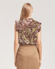 BEAUTIFUL PURPLE GITTER DESIGN CREATED BY FLIPSTYLEZ Women's All-Over Print Ruffle Sleeve Top