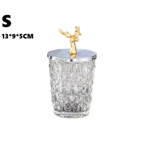Coffee Table Glass Storage Jar Tooth Swab Cotton Swab Storage Box