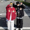 Plus Size Baseball Uniform Polyester Loose Jacket