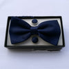Pocket Square Cufflinks Set Men's Bow Gift Box