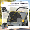3 Wheel Pet Stroller with Easy One-Click Quick Fold, Mesh Window, Washable Cushion, for Medium Dogs
