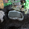 Reptile Water Dish Rock Resin Feeding Bowl Terrarium Decor Food Basin for Lizards Chameleons Snakes Turtles Geckos Frogs