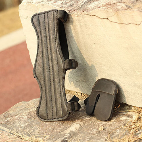 Bow and Arrow Equipment Arm Guard Finger Guard Set Retro Traditional Outdoor Sports Protective Gear Archery Accessories
