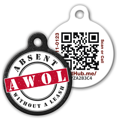 PetHub QR Pet ID Tag – Absent Without a Leash (AWOL)