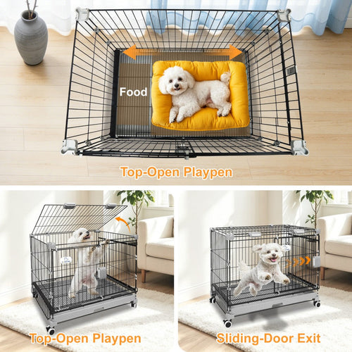 24-30 Black Metal Wire Dog Crate LS-2N01/LS-2.5N01