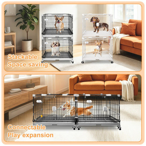 24-30 Black Metal Wire Dog Crate LS-2N01/LS-2.5N01