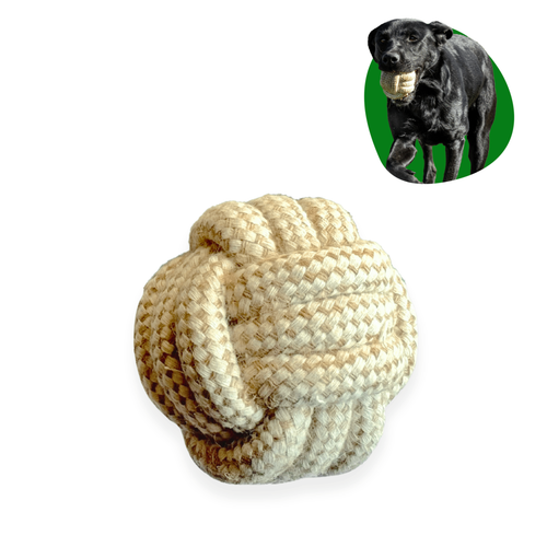Eco-Ball: The Ultimate Natural Cotton Rope Dog Toy for Happy Pups And Dental Health
